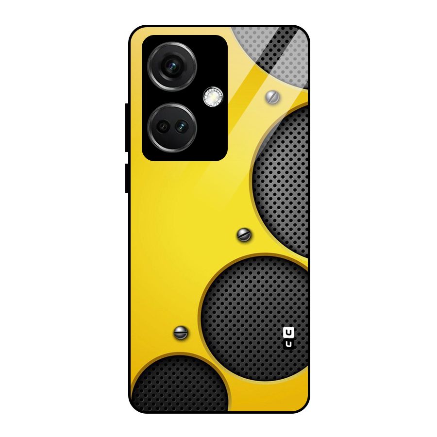 Black Net Yellow Glass Back Case for OnePlus Nord CE 3 5G