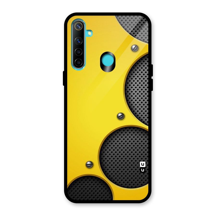 Black Net Yellow Glass Back Case for Realme 5