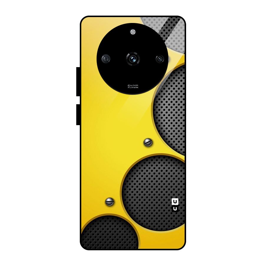 Black Net Yellow Glass Back Case for Realme Narzo 60 5G