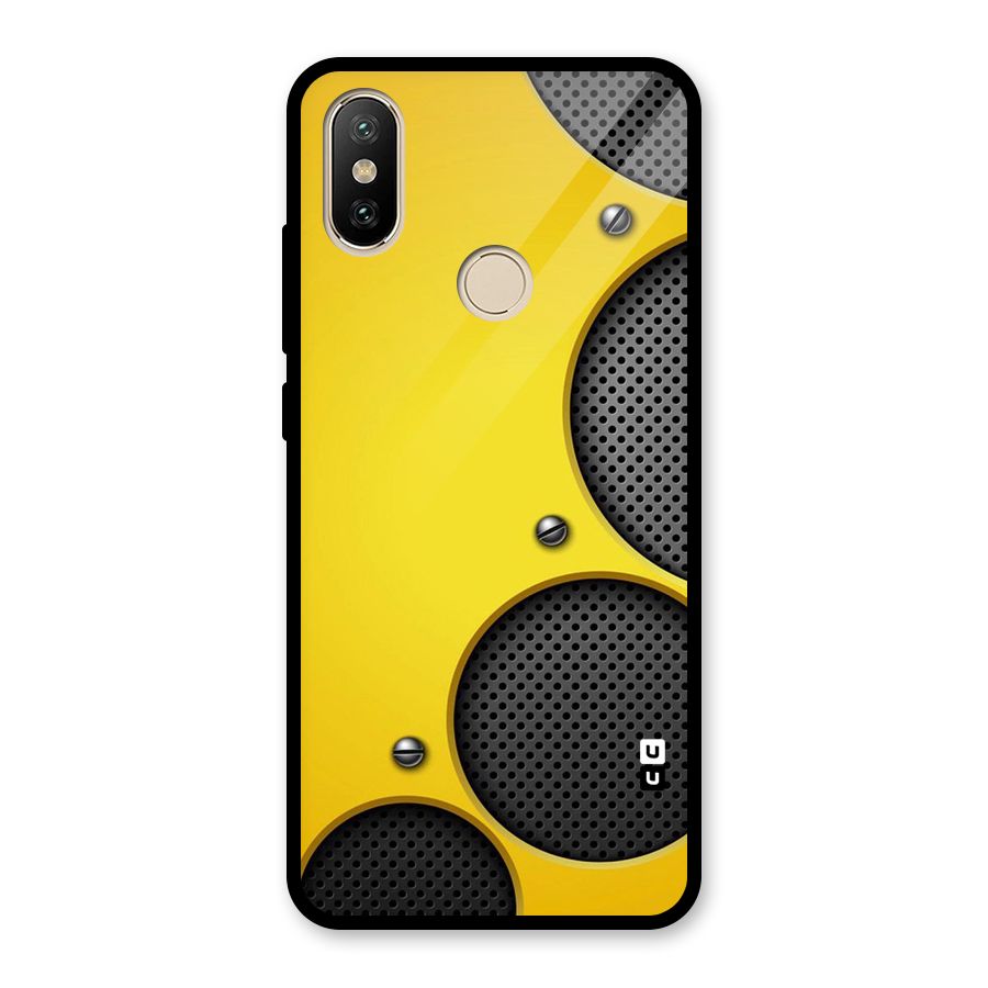 Black Net Yellow Glass Back Case for Redmi A2