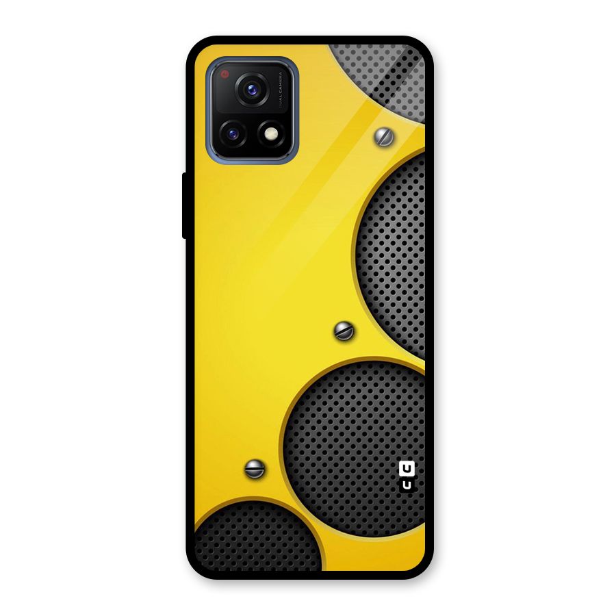 Black Net Yellow Glass Back Case for Vivo Y72 5G