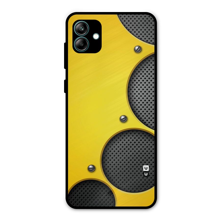 Black Net Yellow Metal Back Case for Galaxy A04
