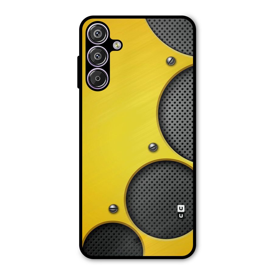 Black Net Yellow Metal Back Case for Galaxy M15