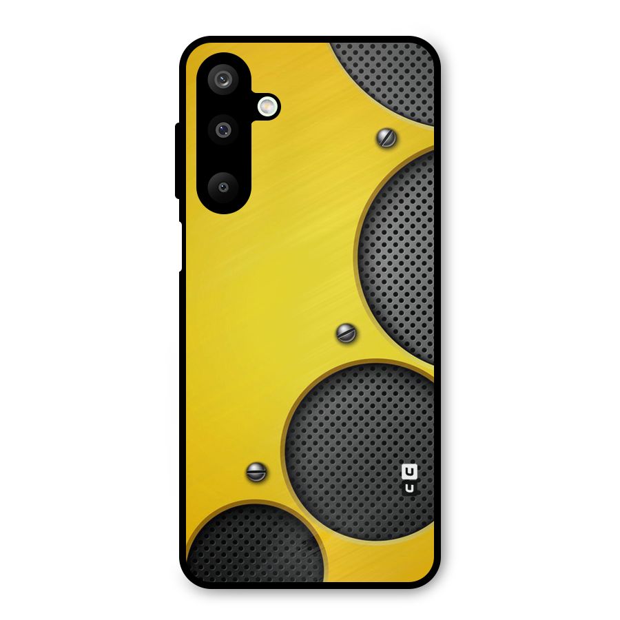 Black Net Yellow Metal Back Case for Galaxy M16