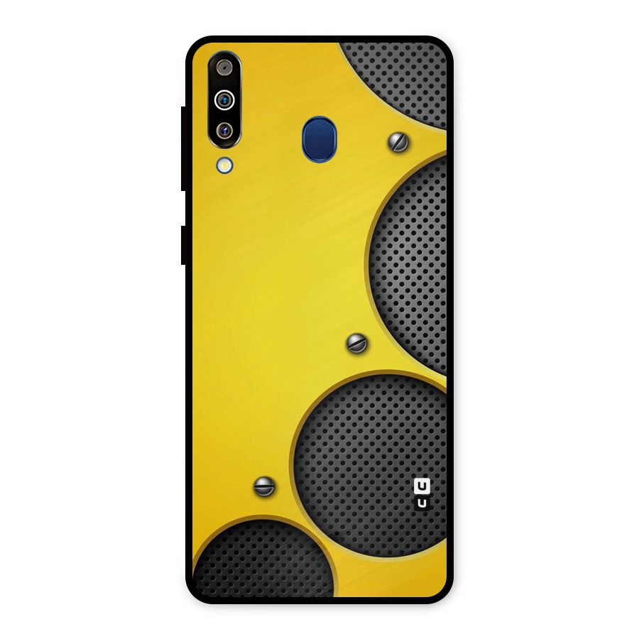 Black Net Yellow Metal Back Case for Galaxy M30