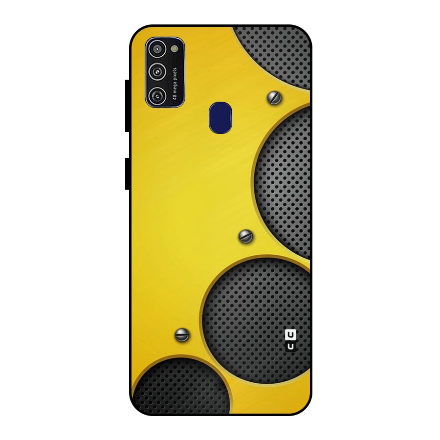Black Net Yellow Metal Back Case for Galaxy M30s