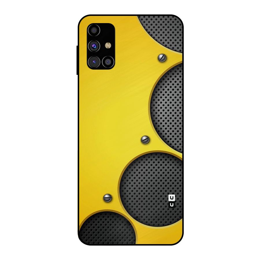 Black Net Yellow Metal Back Case for Galaxy M31s