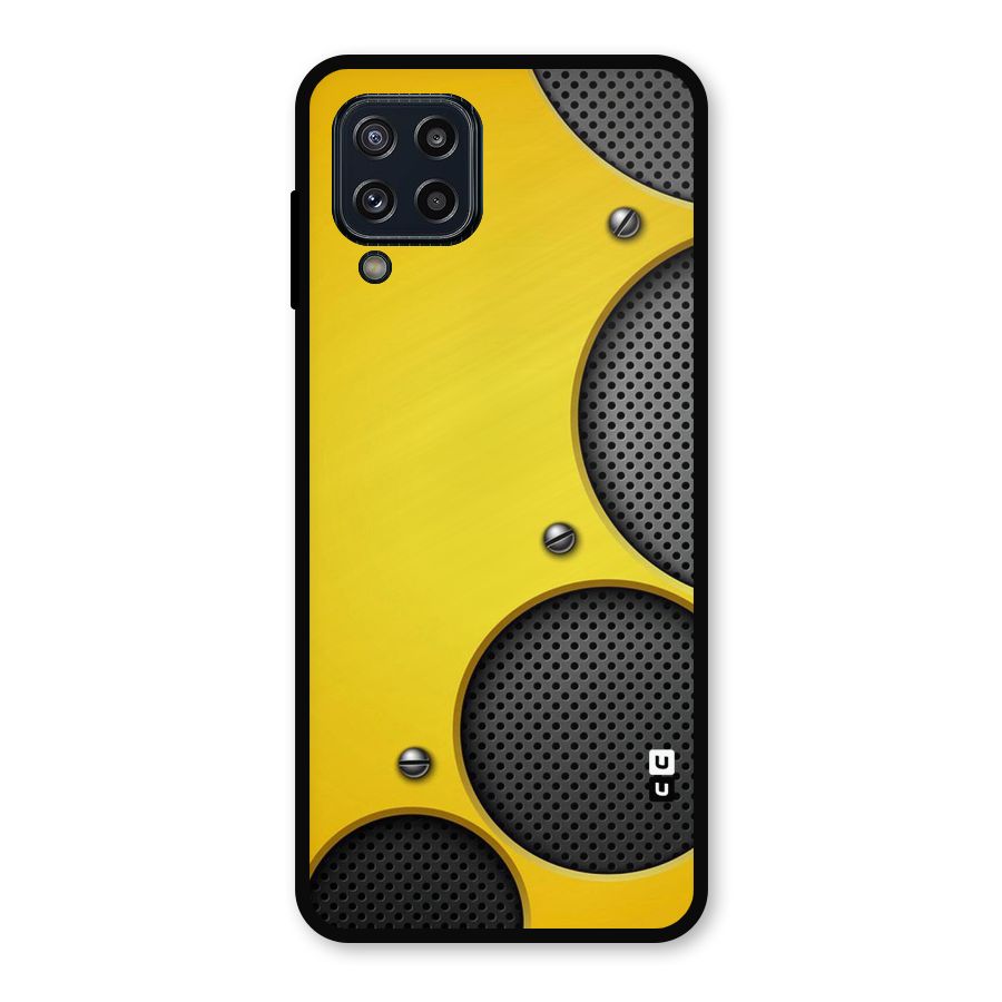 Black Net Yellow Metal Back Case for Galaxy M32