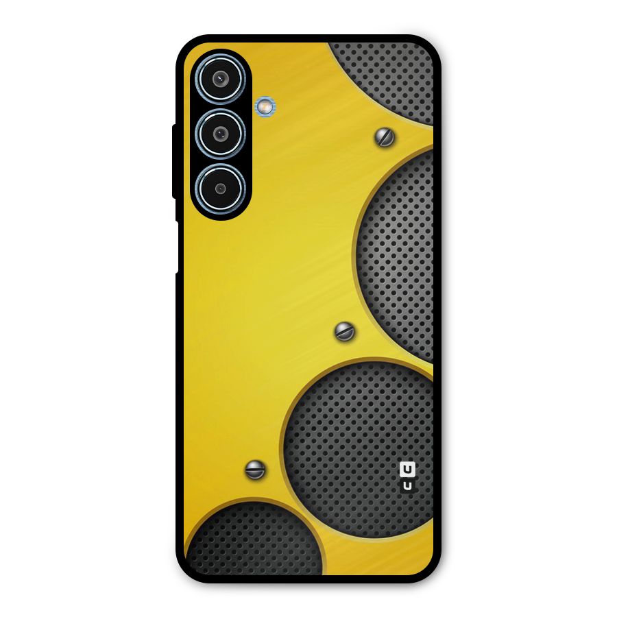 Black Net Yellow Metal Back Case for Galaxy M35