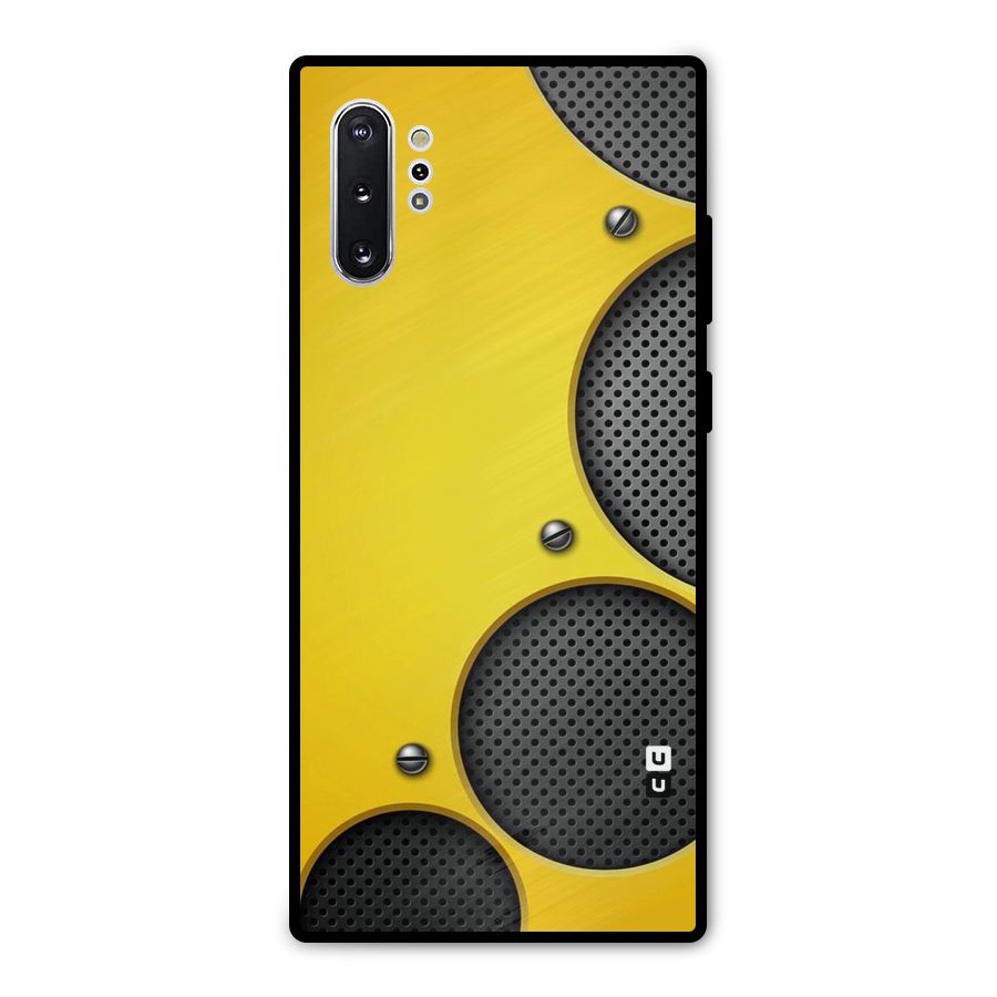 Black Net Yellow Metal Back Case for Galaxy Note 10 Plus