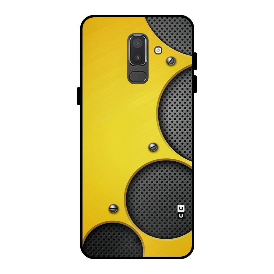 Black Net Yellow Metal Back Case for Galaxy On8 (2018)