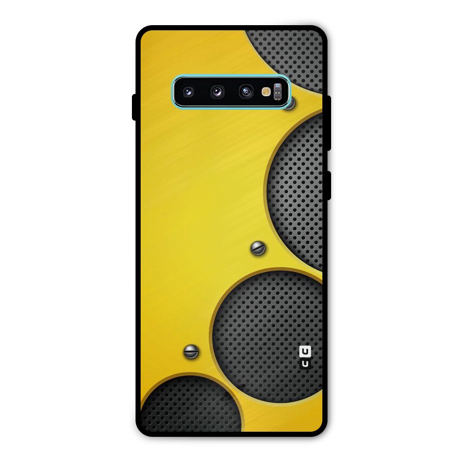 Black Net Yellow Metal Back Case for Galaxy S10 Plus