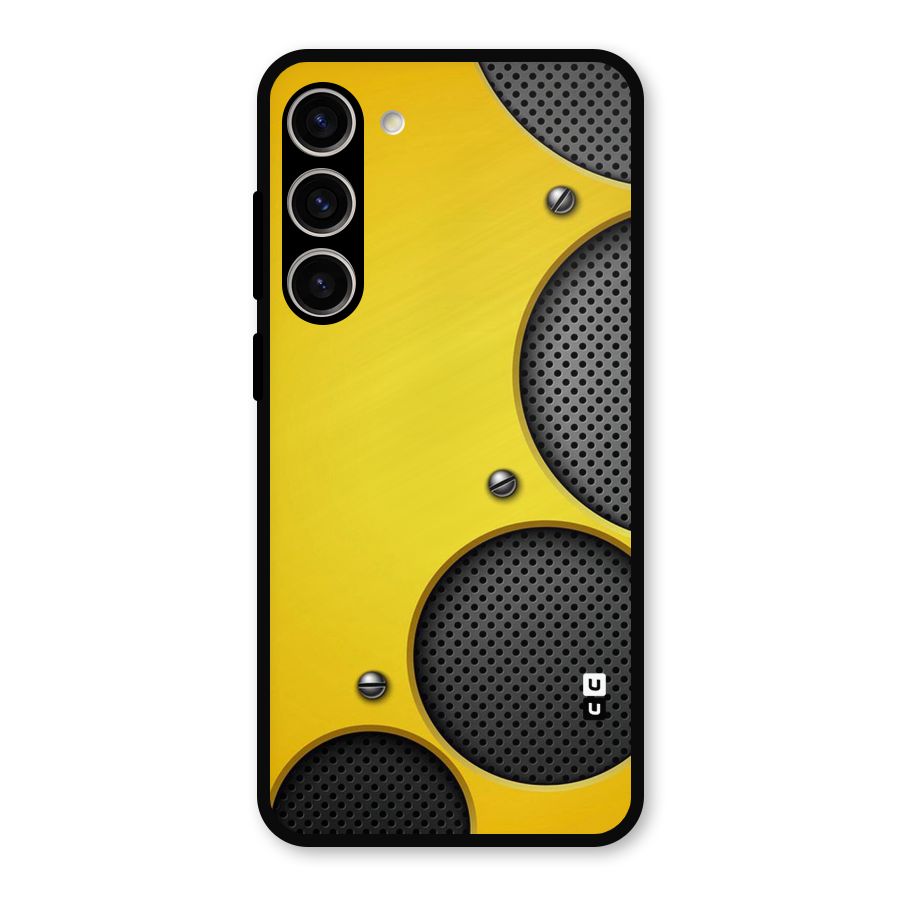 Black Net Yellow Metal Back Case for Galaxy S23 Plus