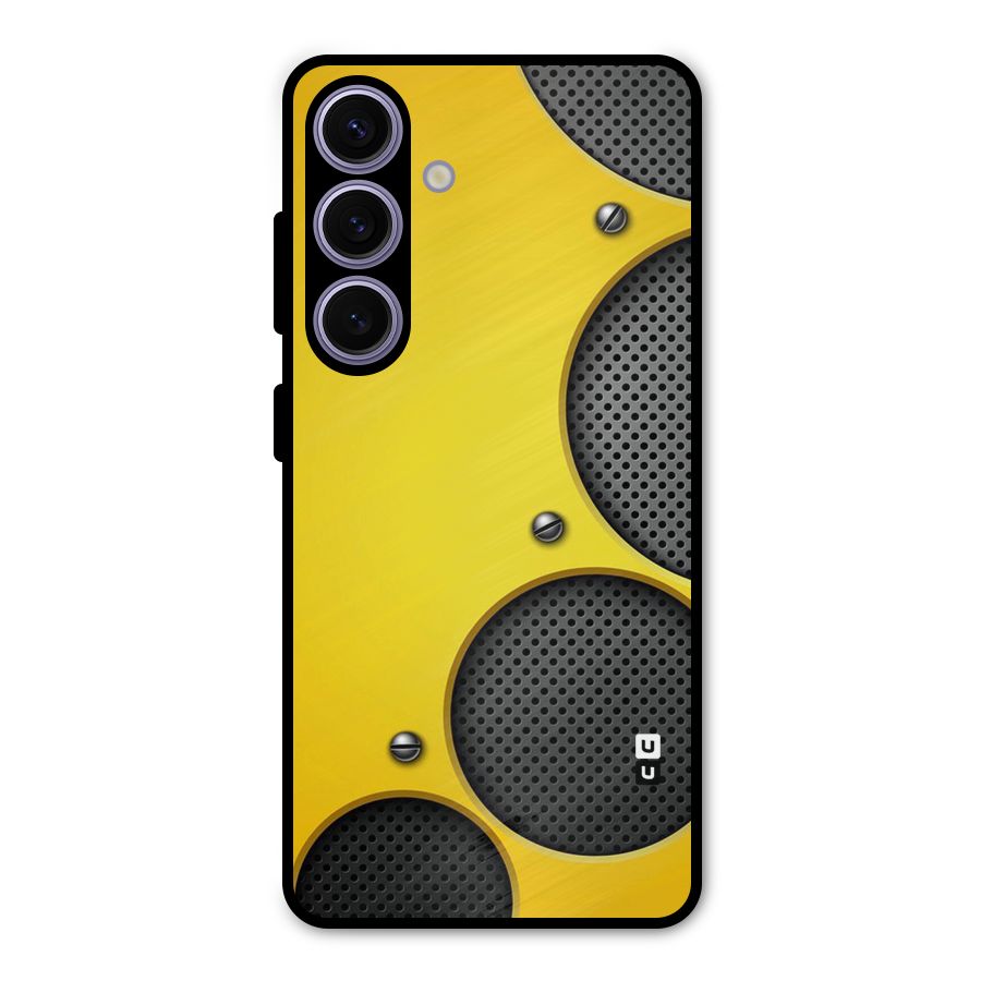 Black Net Yellow Metal Back Case for Galaxy S24