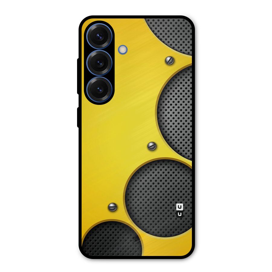Black Net Yellow Metal Back Case for Galaxy S25
