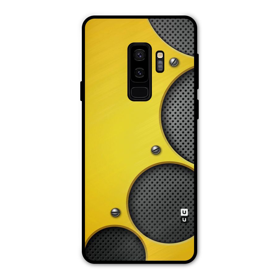 Black Net Yellow Metal Back Case for Galaxy S9 Plus