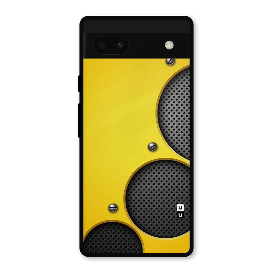 Black Net Yellow Metal Back Case for Google Pixel 6a