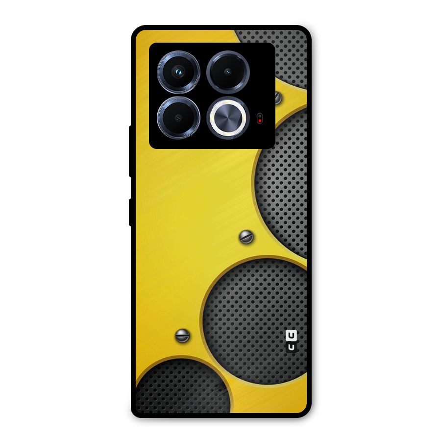 Black Net Yellow Metal Back Case for Infinix Note 40 5G
