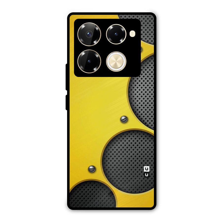Black Net Yellow Metal Back Case for Infinix Note 40 Pro Plus