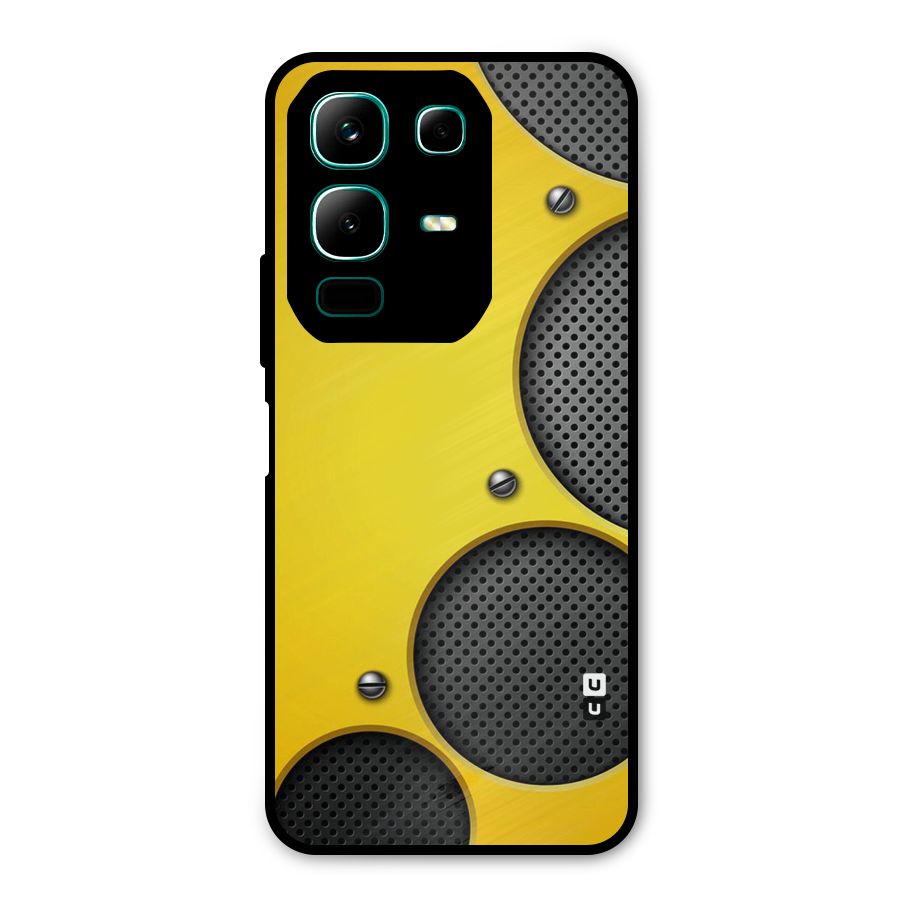 Black Net Yellow Metal Back Case for Infinix Note 50x