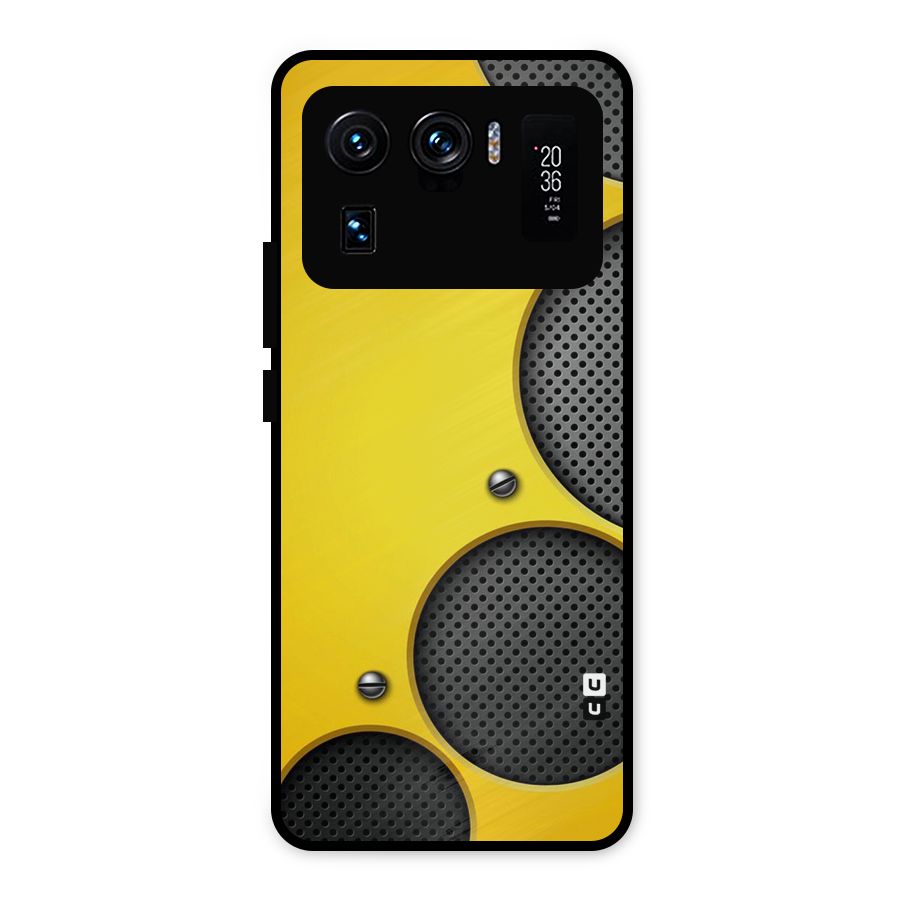 Black Net Yellow Metal Back Case for Mi 11 Ultra