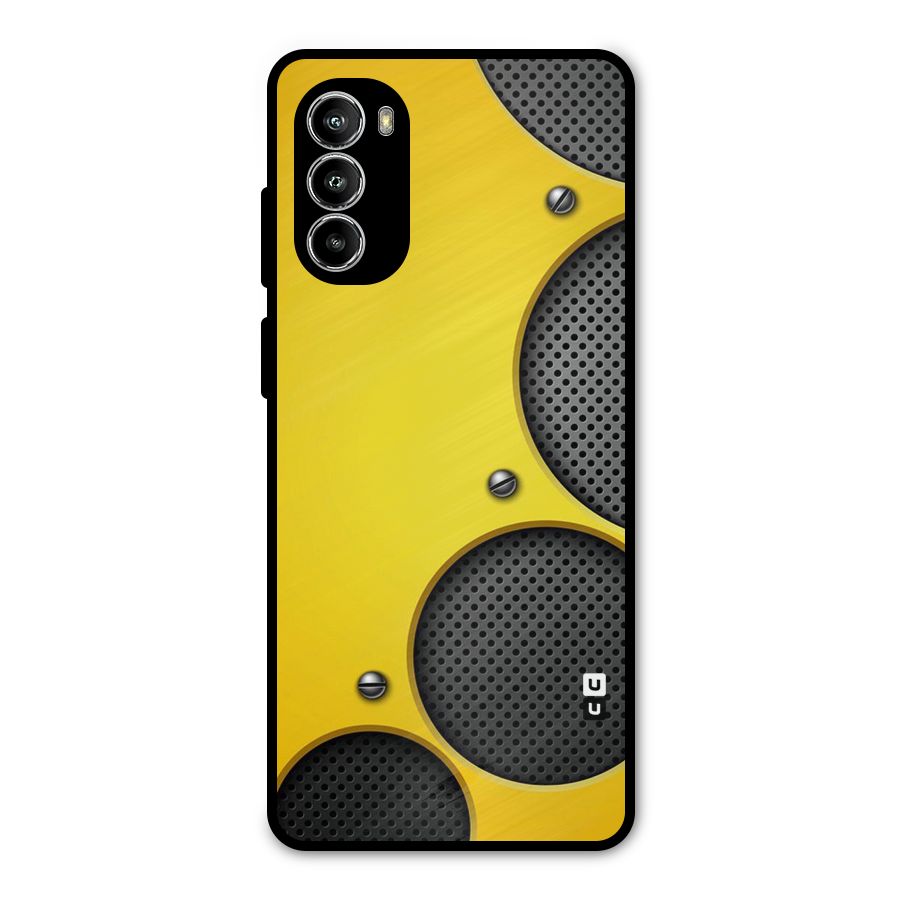Black Net Yellow Metal Back Case for Moto G52
