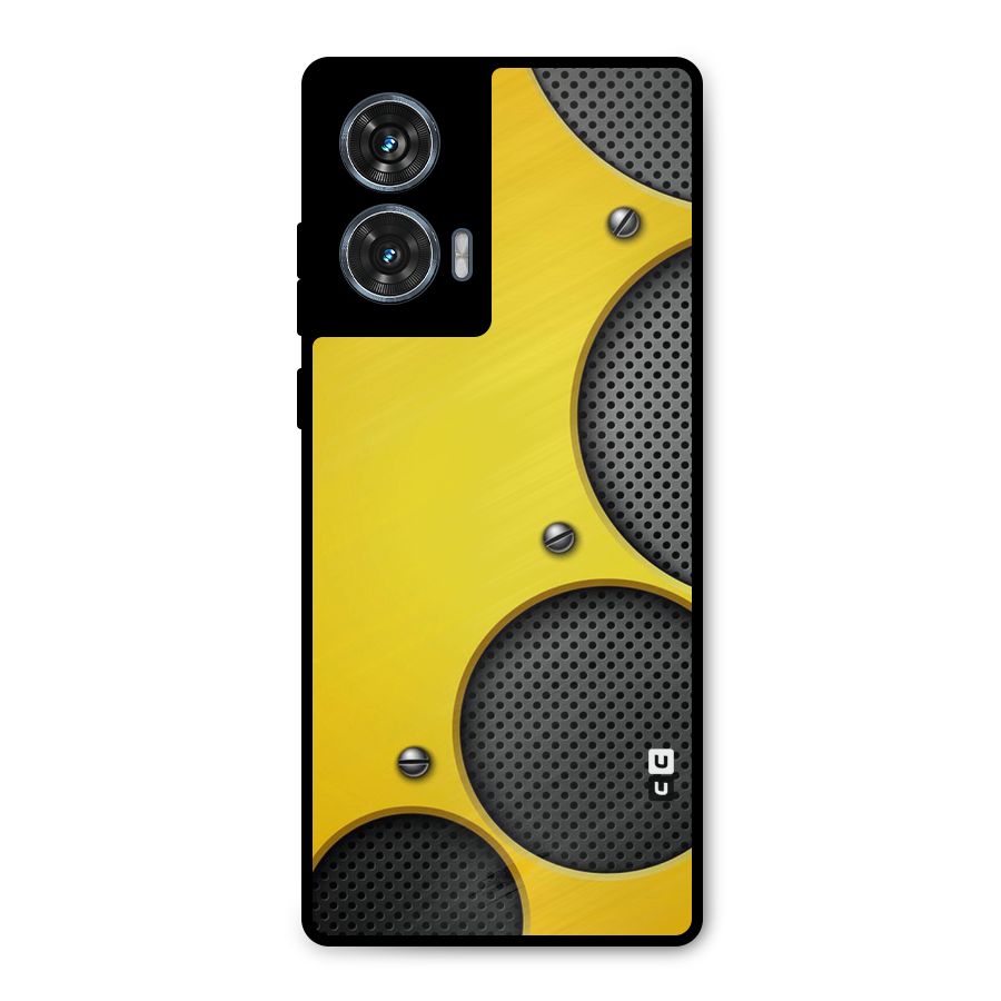 Black Net Yellow Metal Back Case for Motorola Edge 50 Fusion