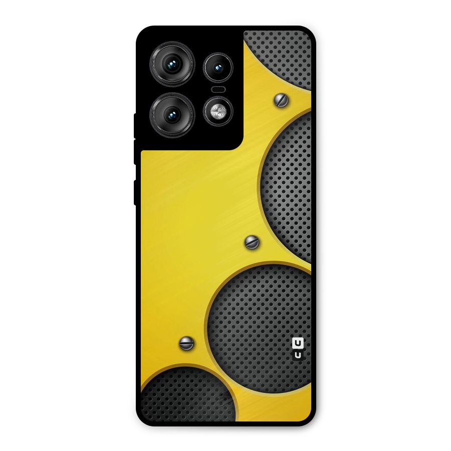 Black Net Yellow Metal Back Case for Motorola Edge 50 Pro