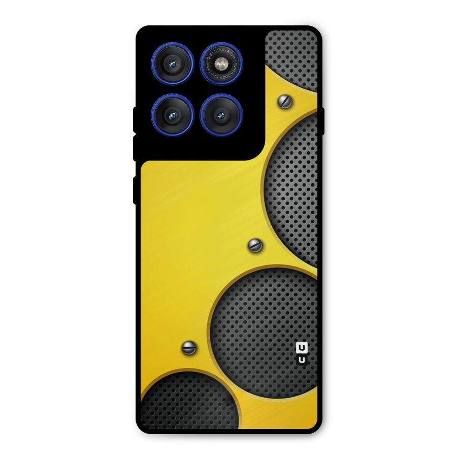 Black Net Yellow Metal Back Case for Motorola Edge 60 Pro