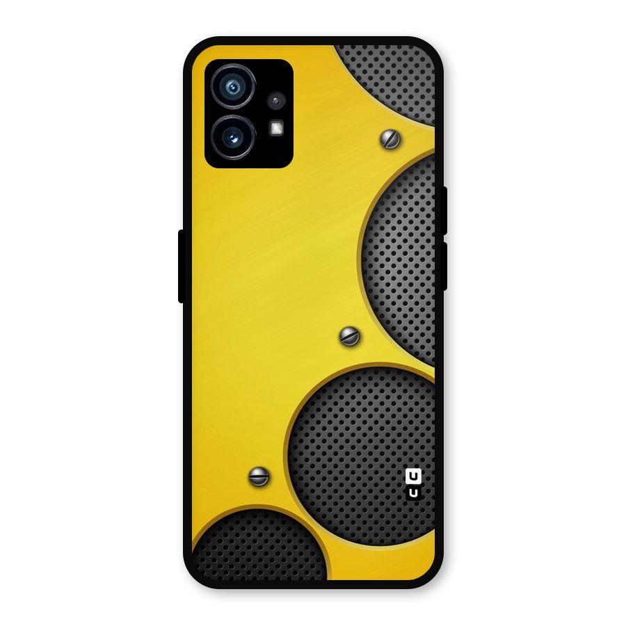 Black Net Yellow Metal Back Case for Nothing Phone 1