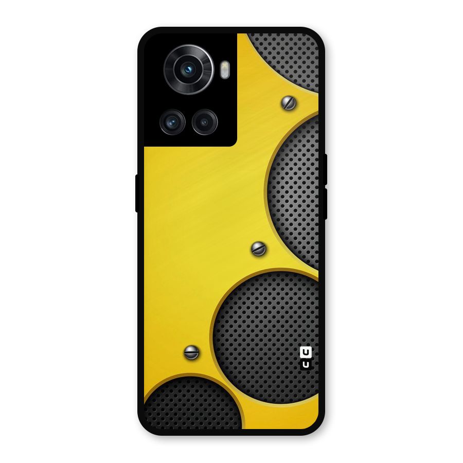 Black Net Yellow Metal Back Case for OnePlus 10R