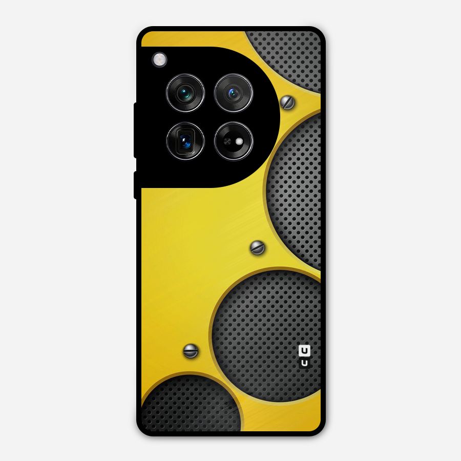 Black Net Yellow Metal Back Case for OnePlus 12