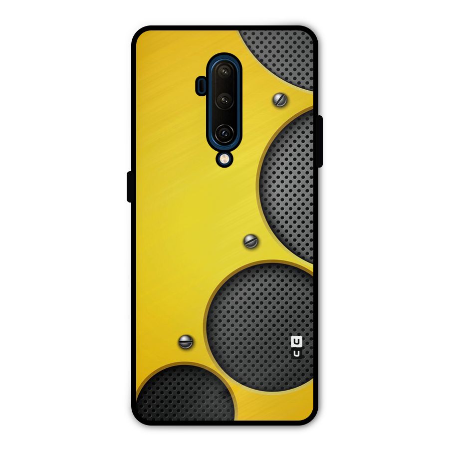 Black Net Yellow Metal Back Case for OnePlus 7T Pro