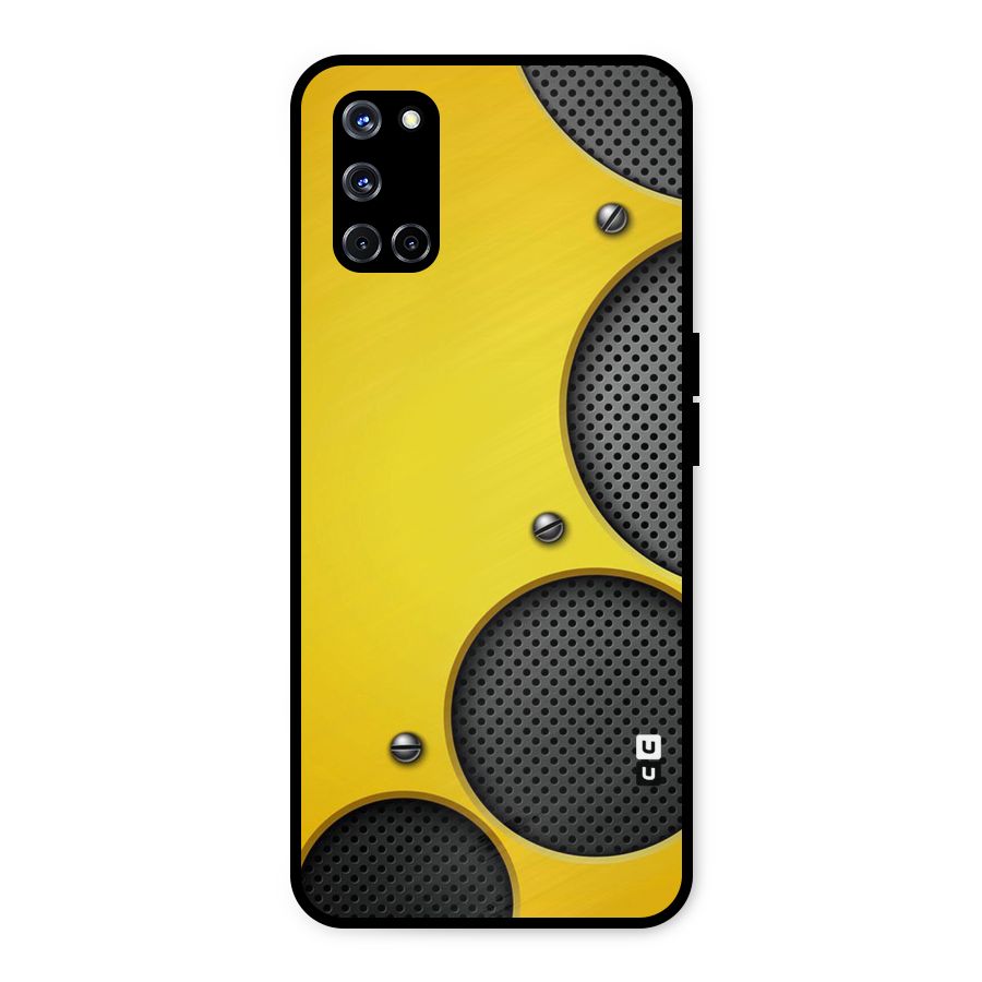 Black Net Yellow Metal Back Case for Oppo A52