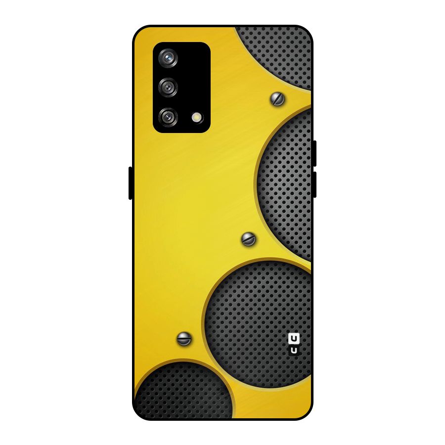 Black Net Yellow Metal Back Case for Oppo F19
