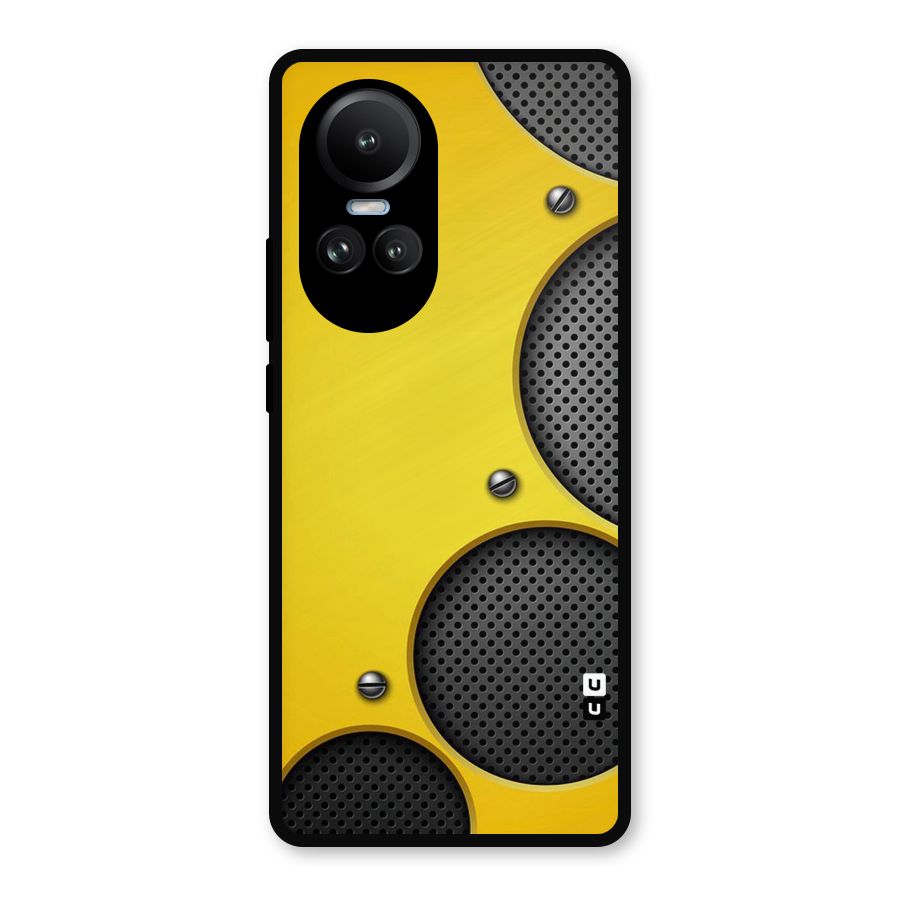 Black Net Yellow Metal Back Case for Oppo Reno10