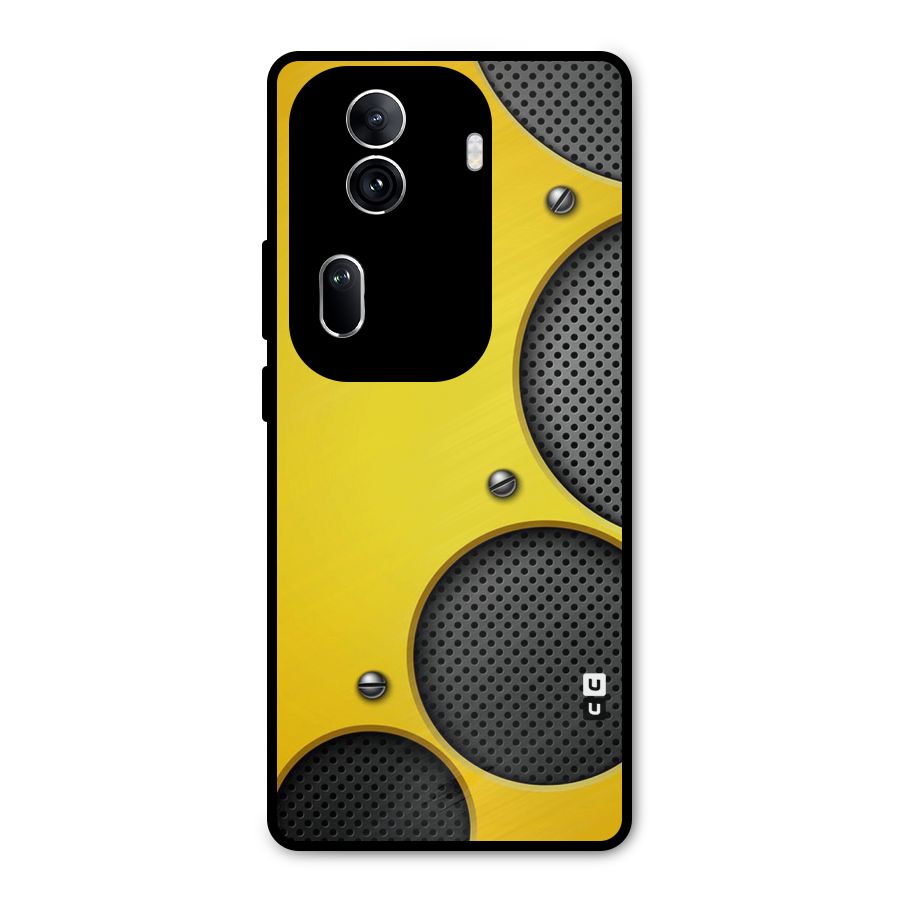 Black Net Yellow Metal Back Case for Oppo Reno11 Pro 5G