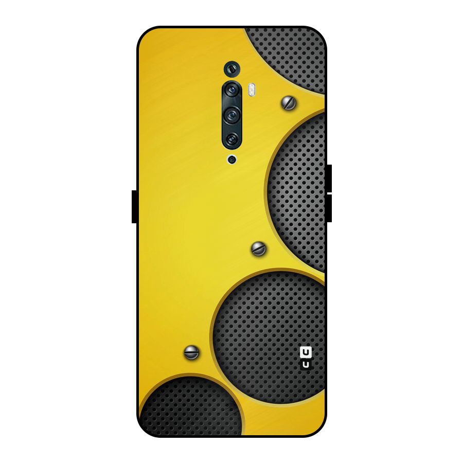 Black Net Yellow Metal Back Case for Oppo Reno2 F