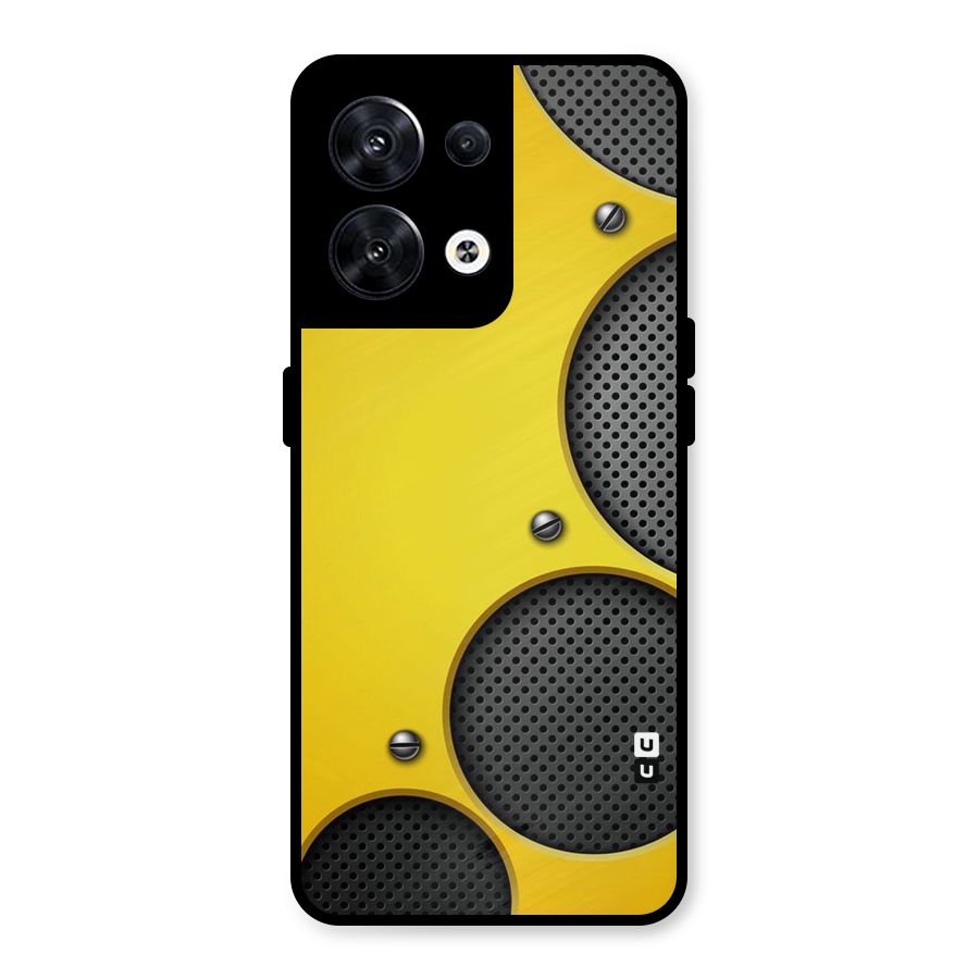 Black Net Yellow Metal Back Case for Oppo Reno8 5G