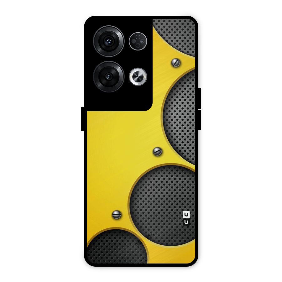 Black Net Yellow Metal Back Case for Oppo Reno8 Pro 5G