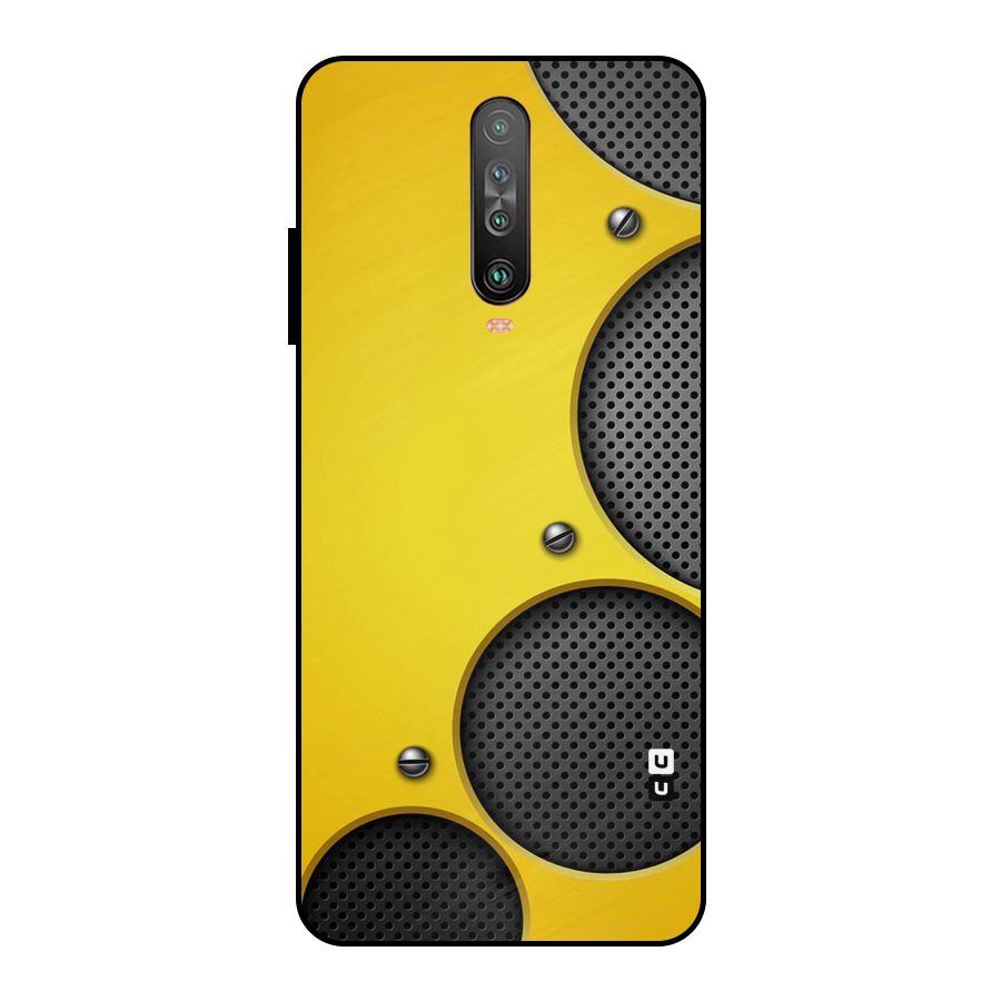 Black Net Yellow Metal Back Case for Poco X2
