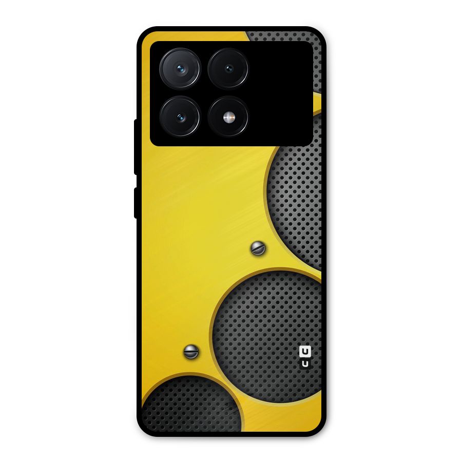 Black Net Yellow Metal Back Case for Poco X6 Pro