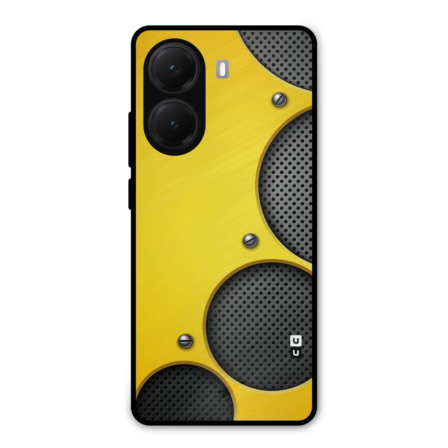 Black Net Yellow Metal Back Case for Poco X7 Pro
