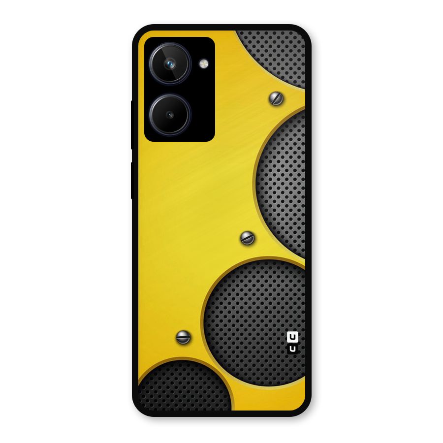 Black Net Yellow Metal Back Case for Realme 10