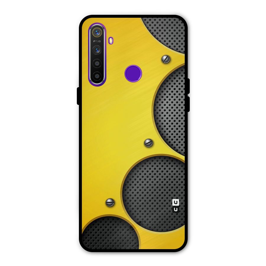 Black Net Yellow Metal Back Case for Realme 5i