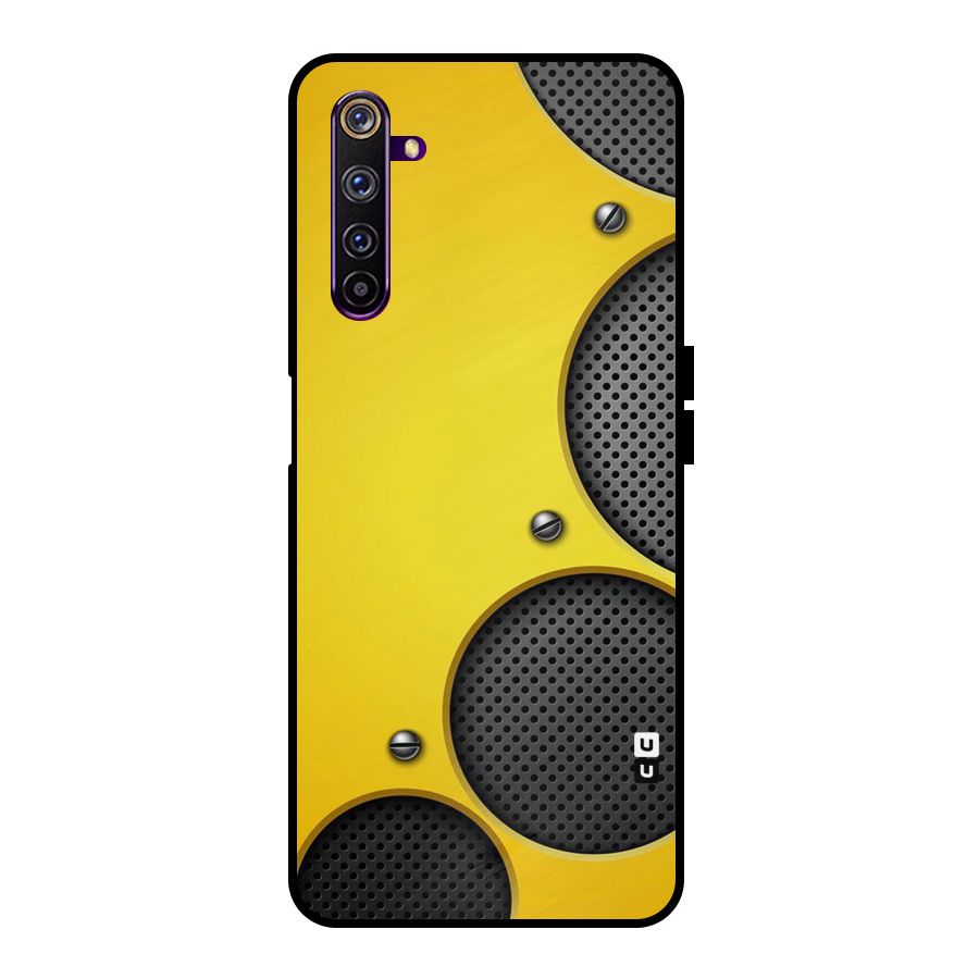 Black Net Yellow Metal Back Case for Realme 6 Pro