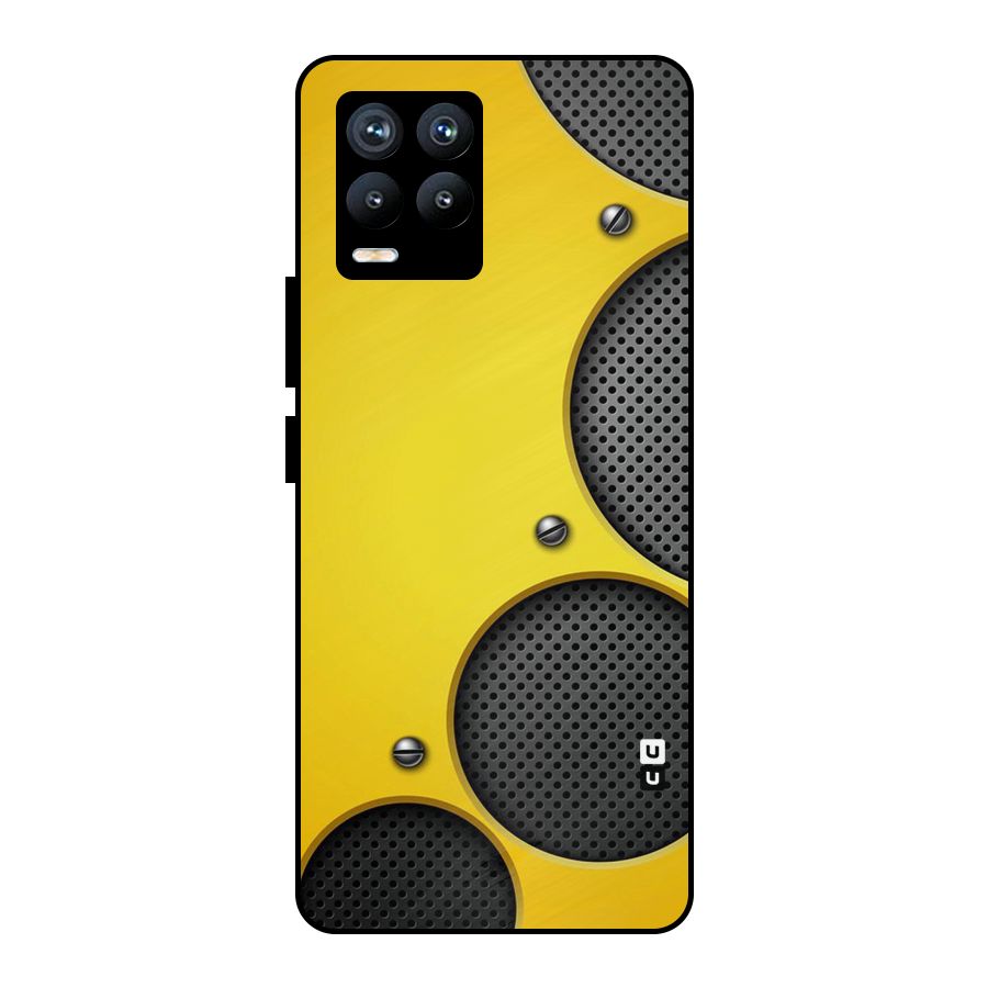 Black Net Yellow Metal Back Case for Realme 8 Pro