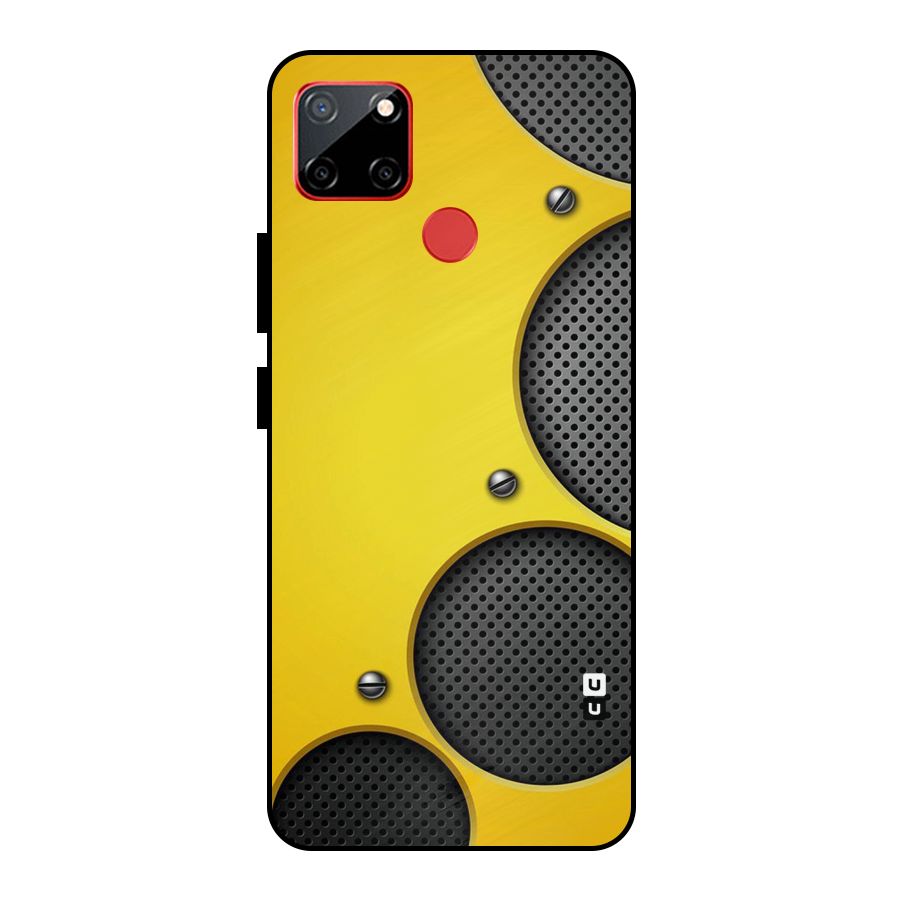 Black Net Yellow Metal Back Case for Realme C12