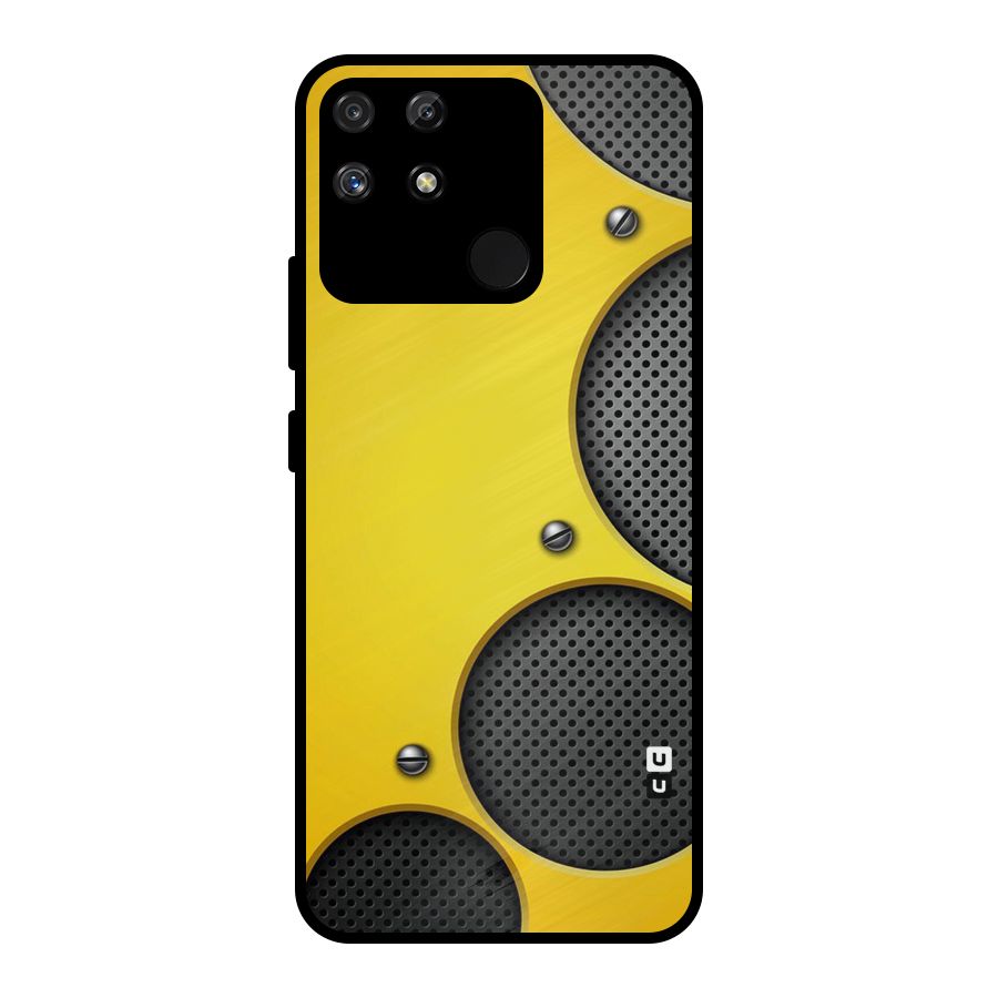 Black Net Yellow Metal Back Case for Realme Narzo 50A