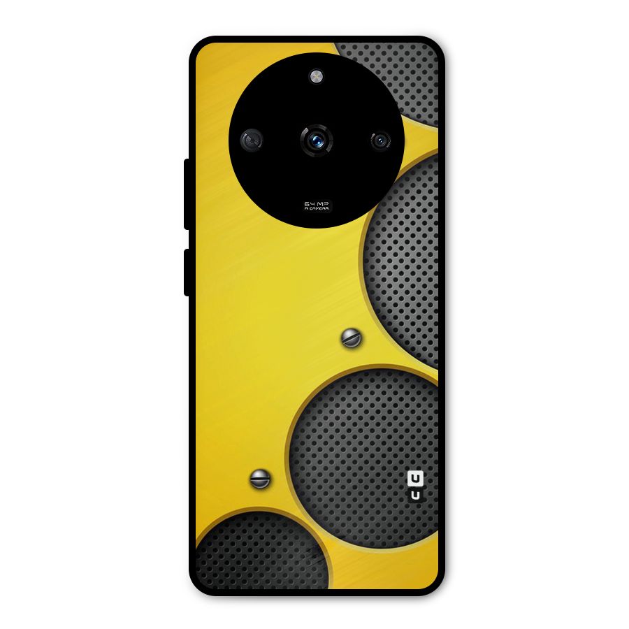 Black Net Yellow Metal Back Case for Realme Narzo 60 5G